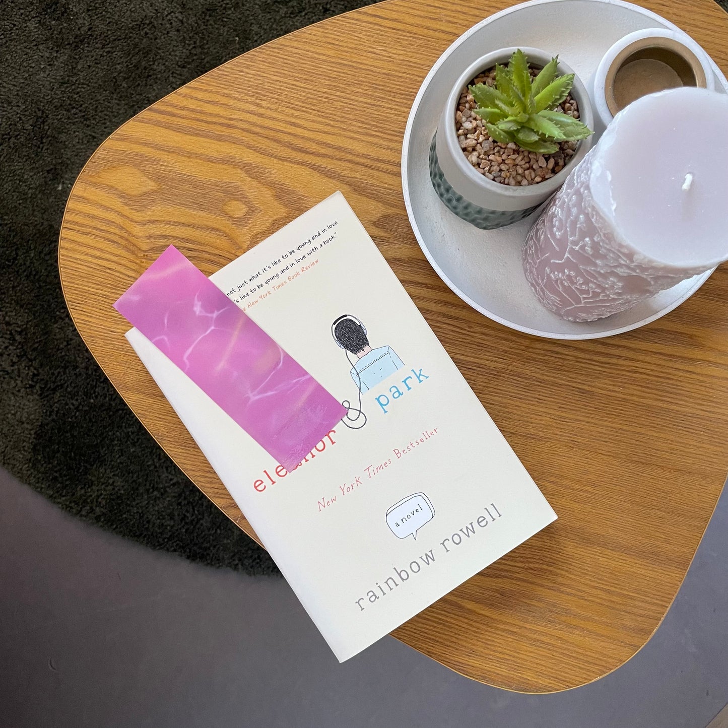 Boekenlegger Roze Marmer