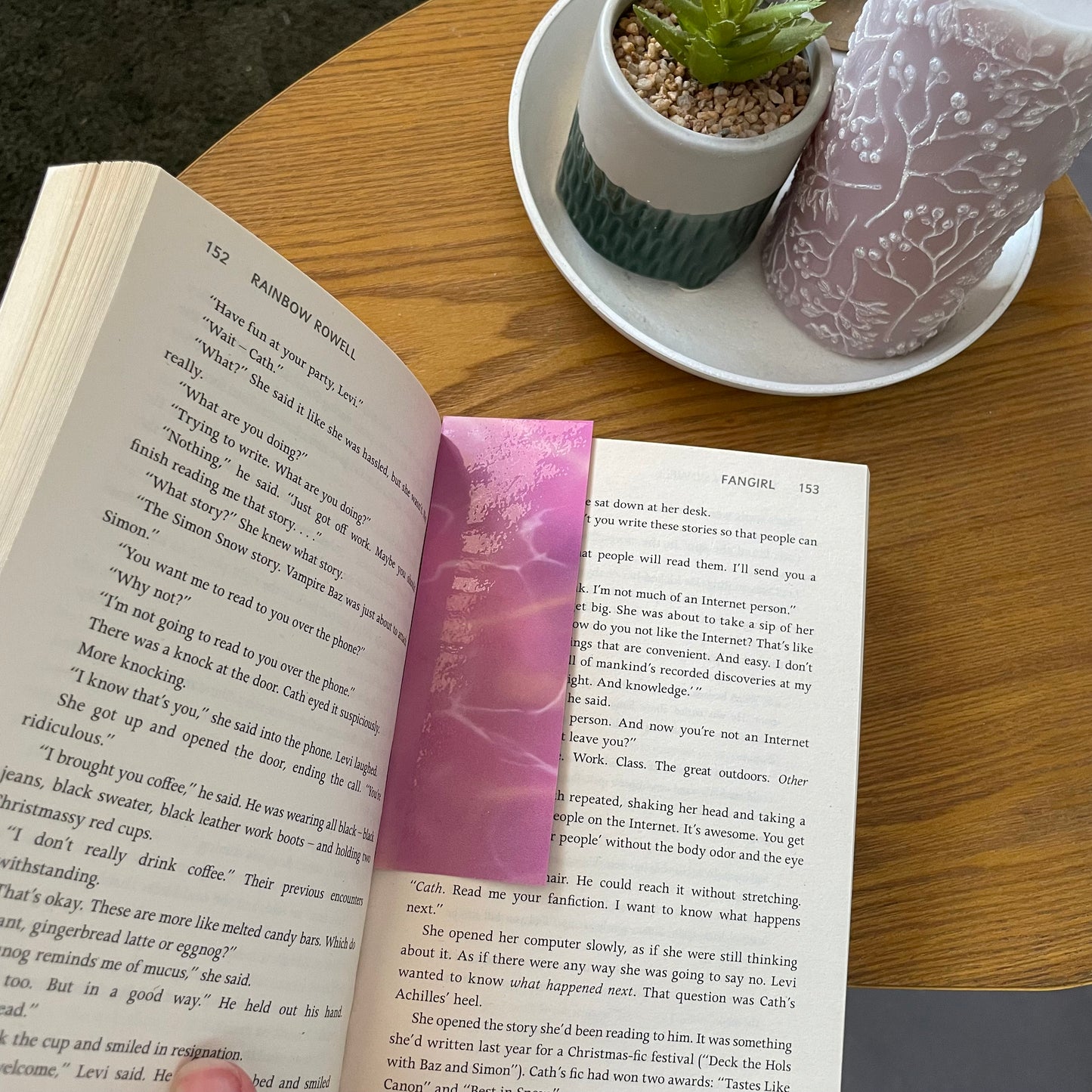 Boekenlegger Roze Marmer